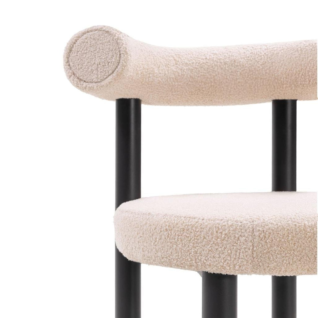 Set da 2 sedie Perer in bouclé beige con gambe nere - NN-PER-UPH-CHA-BEI-137 - foto 4