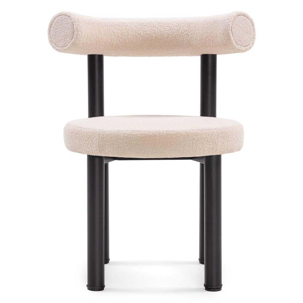 Set da 2 sedie Perer in bouclé beige con gambe nere - NN-PER-UPH-CHA-BEI-137 - foto 5