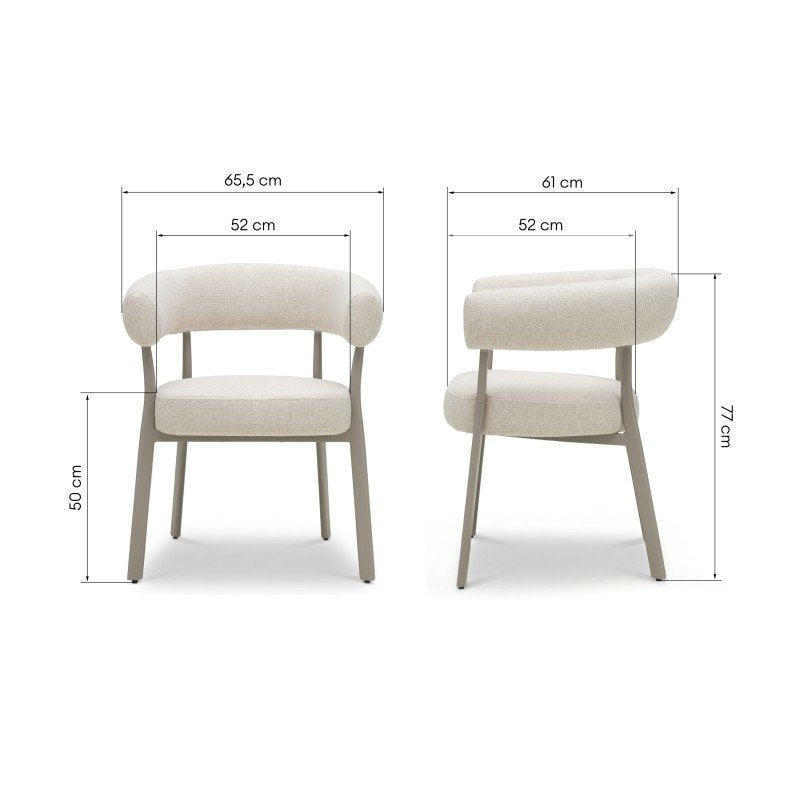 Set da 2 sedie Rownie crema con gambe crema - NN-ROW-UPH-CHA-CRE-666 - foto 8