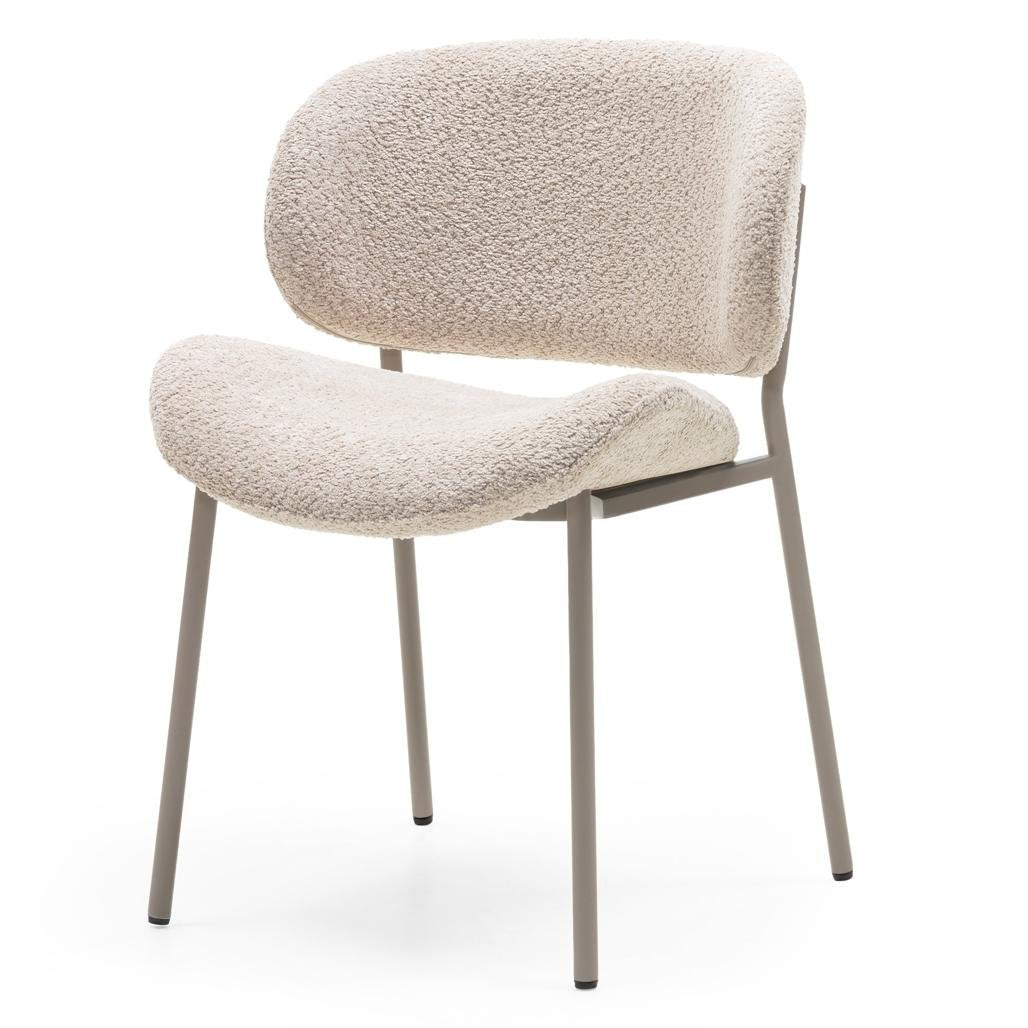 Set da 2 sedie Sukra in bouclé beige con gambe beige - NN-SUK-UPH-CHA-BEI-205