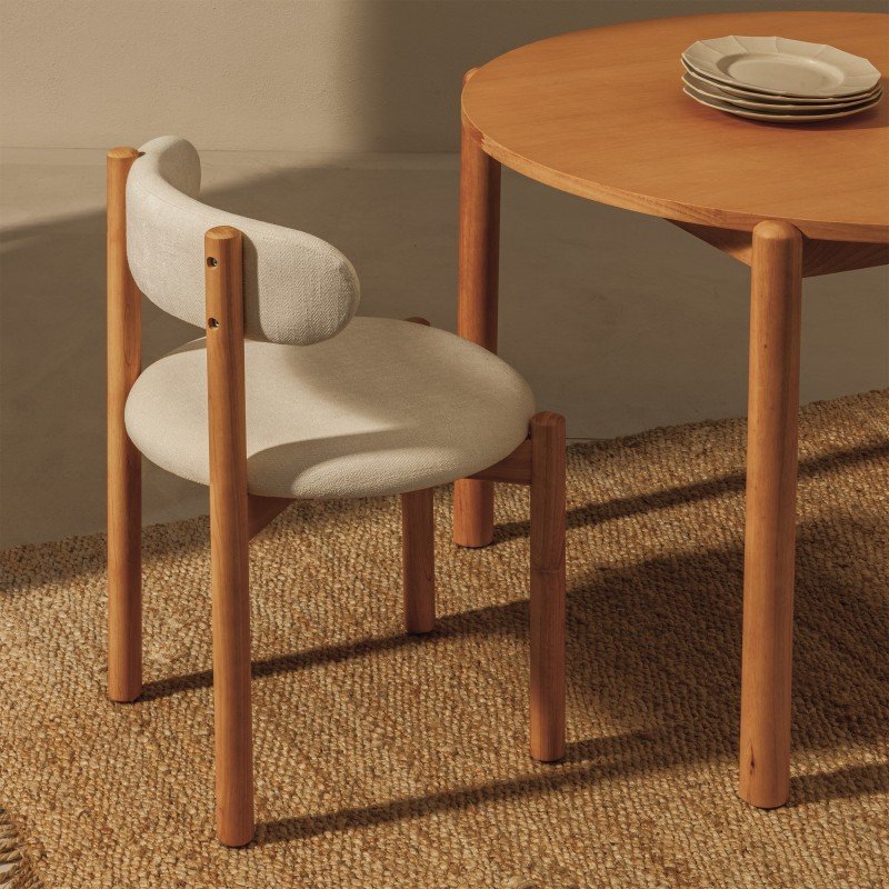 Set da 2 sedie Yang crema con gambe in legno naturale - NN-YAN-UPH-CHA-NATWOO-416 - foto 2