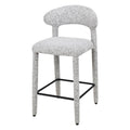 Set da 2 sgabelli imbottiti Iroki melange beige grigio - NN-IRO-UPH-STO-LIGGRE-501