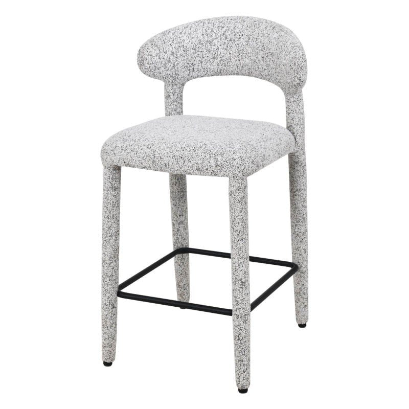 Set da 2 sgabelli imbottiti Iroki melange beige grigio - NN-IRO-UPH-STO-LIGGRE-501