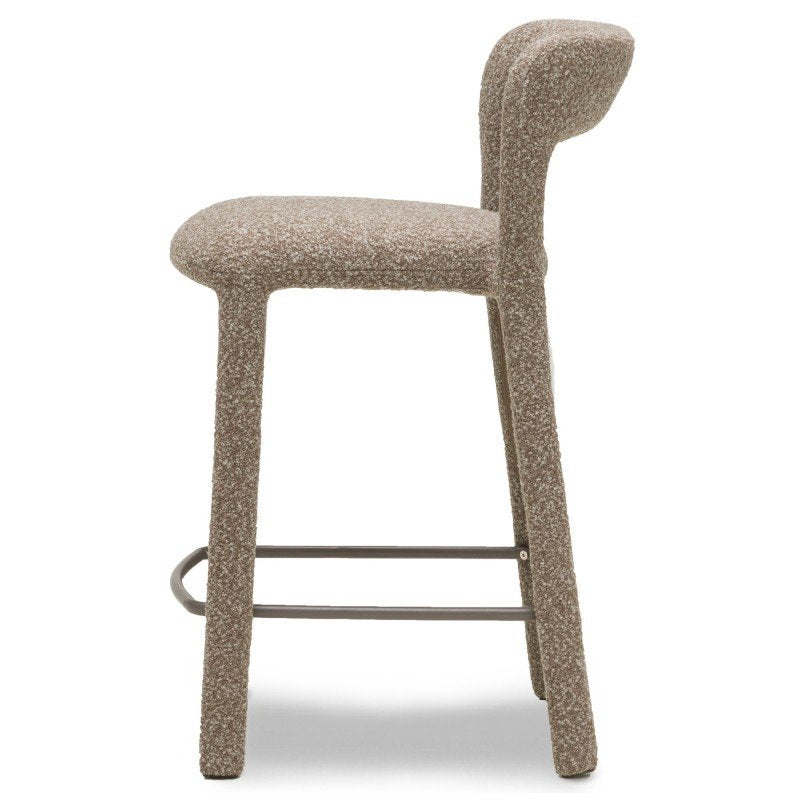 Set da 2 sgabelli Irokiii in bouclé marrone grigio - NN-IRO-UPH-STO-BRO-667 - foto 4