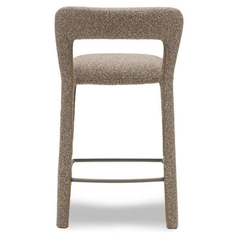 Set da 2 sgabelli Irokiii in bouclé marrone grigio - NN-IRO-UPH-STO-BRO-667 - foto 5