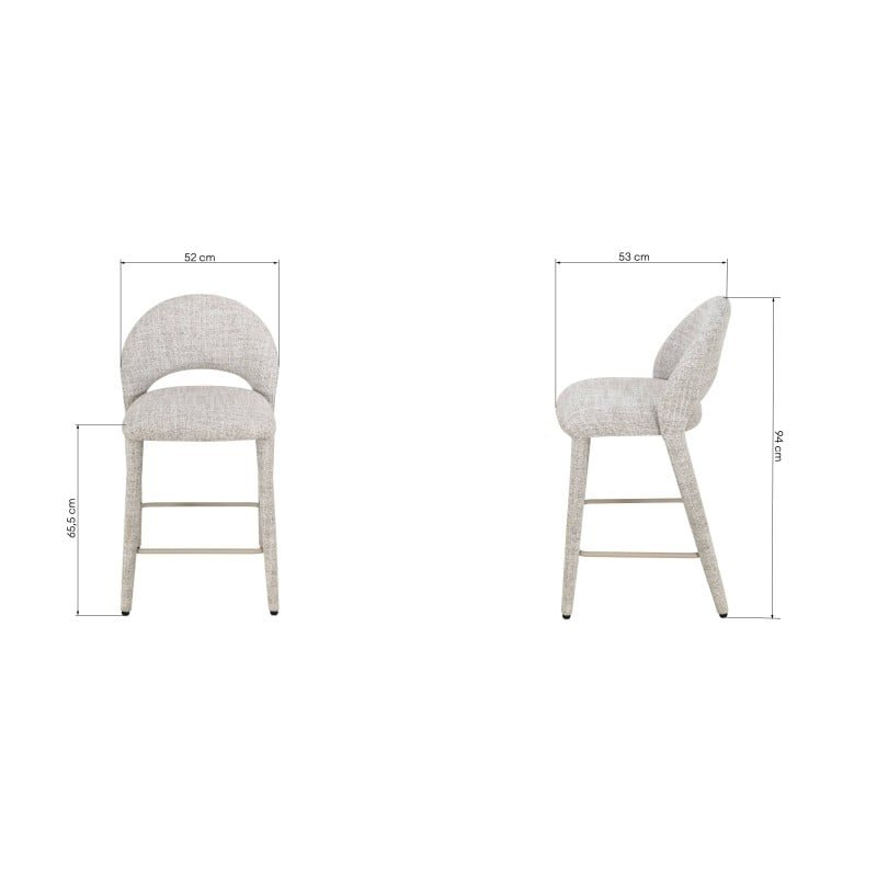Set da 2 sgabelli Llat crema e marrone - NN-LLA-UPH-STO-CRE-502 - foto 3