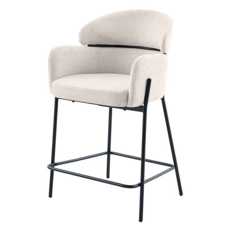 Set da 2 sgabelli Mareo beige chiaro con braccioli - NN-MAR-UPH-STO-LIGBEI-674