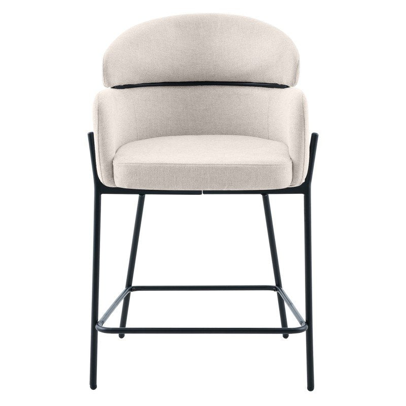 Set da 2 sgabelli Mareo beige chiaro con braccioli - NN-MAR-UPH-STO-LIGBEI-674 - foto 2