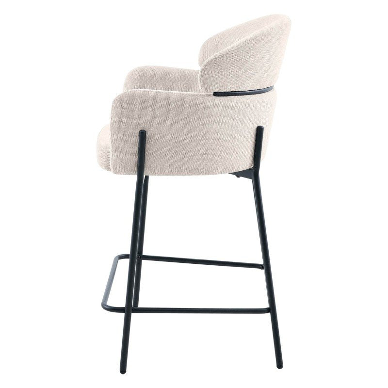 Set da 2 sgabelli Mareo beige chiaro con braccioli - NN-MAR-UPH-STO-LIGBEI-674 - foto 3