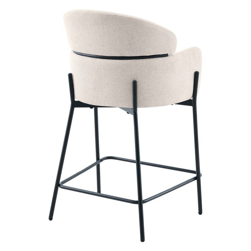 Set da 2 sgabelli Mareo beige chiaro con braccioli - NN-MAR-UPH-STO-LIGBEI-674 - foto 4