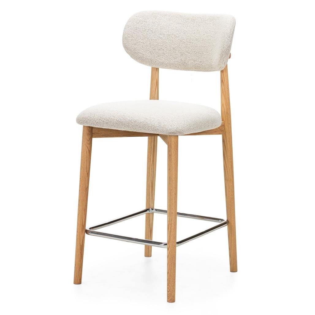 Set da 2 sgabelli Mia crema con gambe in rovere - NN-MIA-UPH-STO-CRE-281