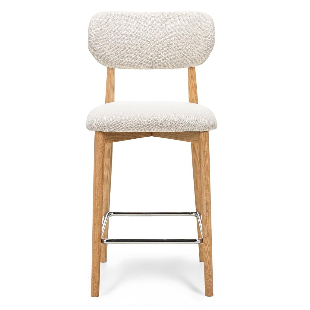 Set da 2 sgabelli Mia crema con gambe in rovere - NN-MIA-UPH-STO-CRE-281 - foto 4