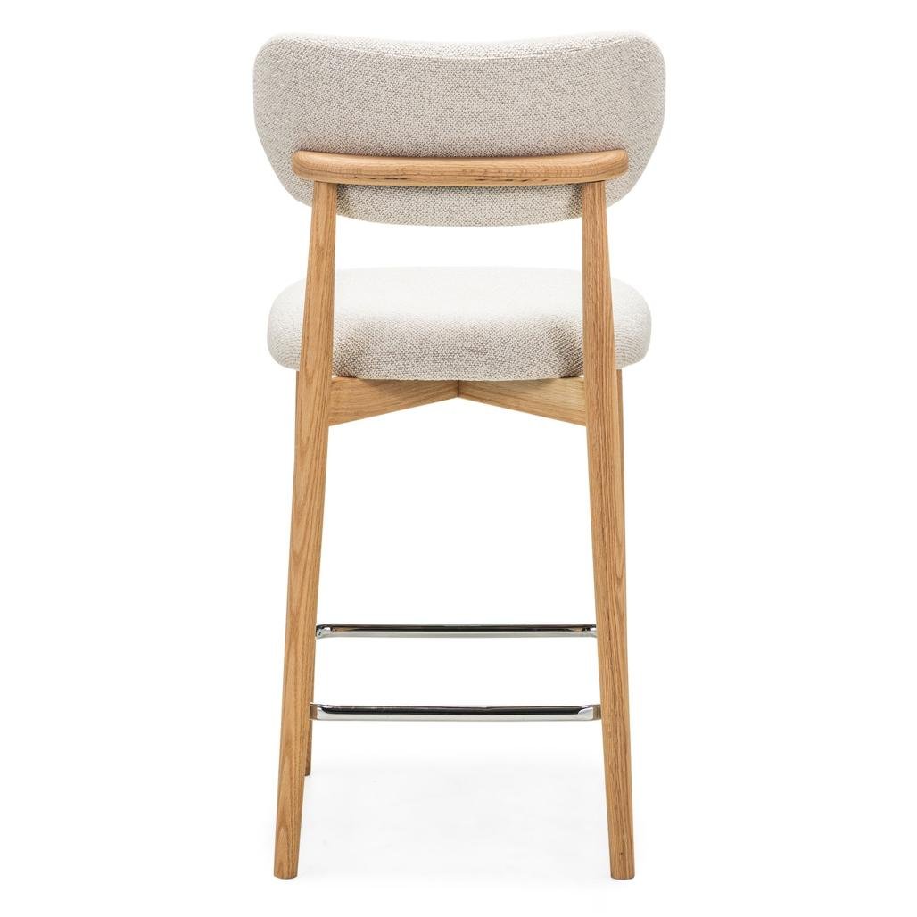 Set da 2 sgabelli Mia crema con gambe in rovere - NN-MIA-UPH-STO-CRE-281 - foto 6