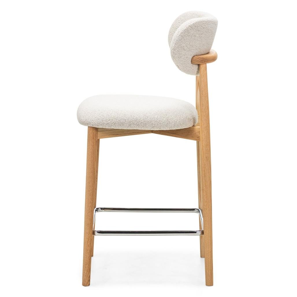 Set da 2 sgabelli Mia crema con gambe in rovere - NN-MIA-UPH-STO-CRE-281 - foto 7