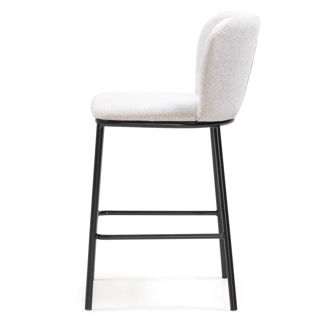Set da 2 sgabelli Nika ecrù con gambe nere - NN-NIK-UPH-STO-LIGBEI-139 - foto 4