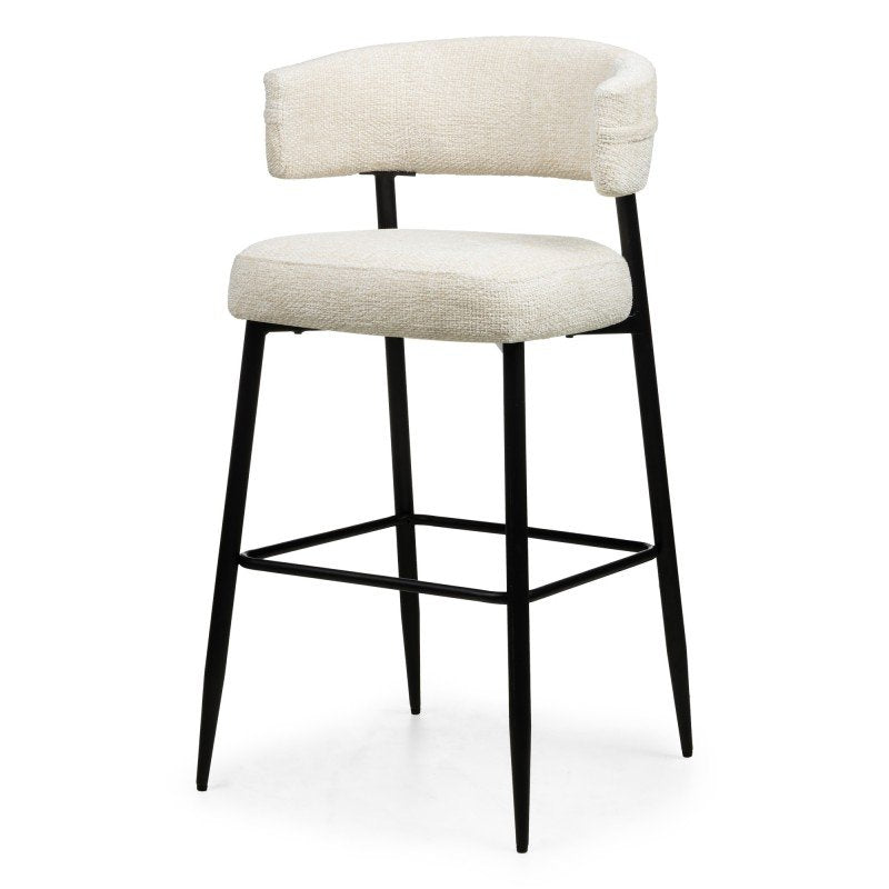 Set da 2 sgabelli Osario crema con gambe nere - NN-OSA-UPH-STO-CRE-613