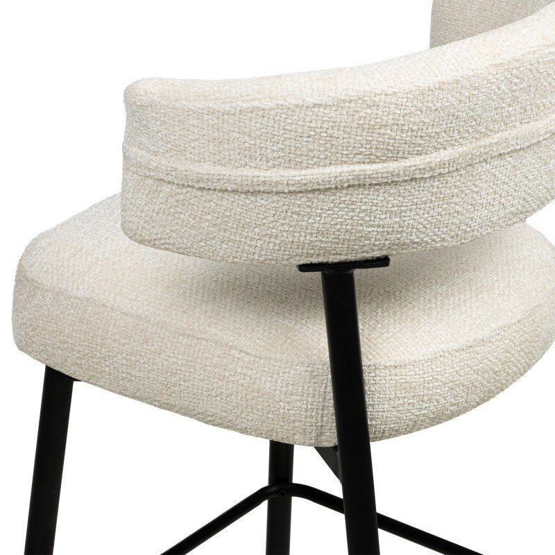 Set da 2 sgabelli Osario crema con gambe nere - NN-OSA-UPH-STO-CRE-613 - foto 3