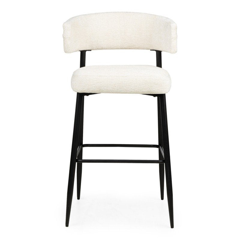 Set da 2 sgabelli Osario crema con gambe nere - NN-OSA-UPH-STO-CRE-613 - foto 4