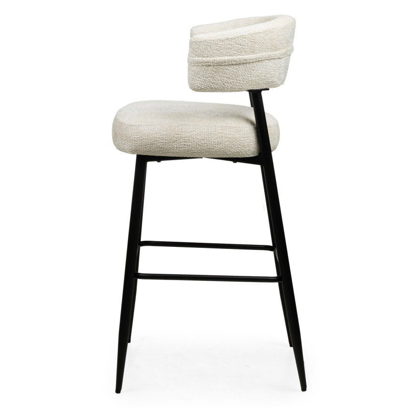 Set da 2 sgabelli Osario crema con gambe nere - NN-OSA-UPH-STO-CRE-613 - foto 5