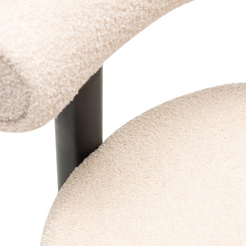Set da 2 sgabelli Perer in bouclé beige con gambe nere - NN-PER-UPH-STO-BEI-603 - foto 7