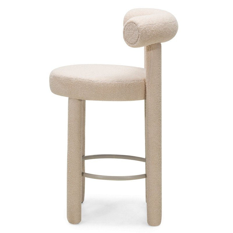 Set da 2 sgabelli Perrier in bouclé beige - NN-PER-UPH-STO-BEI-618 - foto 6