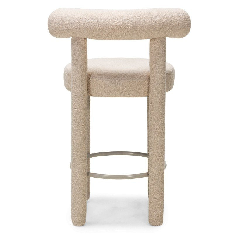 Set da 2 sgabelli Perrier in bouclé beige - NN-PER-UPH-STO-BEI-618 - foto 8