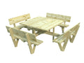 Set da giardino Arthur con tavolo 129x129 cm in pino - 100797