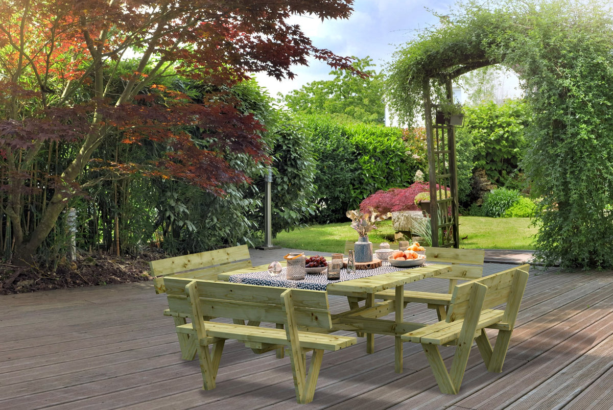 Set da giardino Arthur con tavolo 129x129 cm in pino - 100797 - foto 2