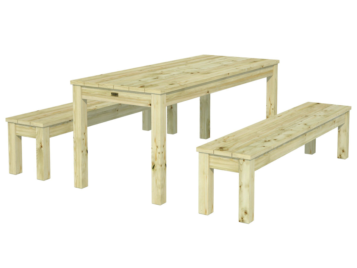 Set da giardino Sanne con tavolo e panche 180 cm in pino - 100821