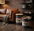 Set di 2 pouf contenitore Cosma con stampa vintage