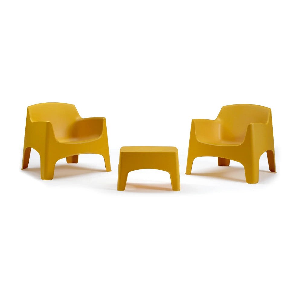 Set Ibiza Terrace 2 Posti in Polipropilene Giallo - HF807374-GIAL - foto 3