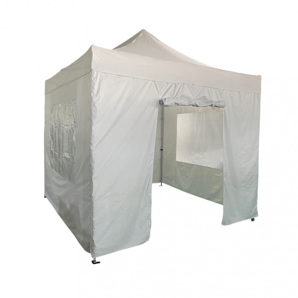 Set pareti laterali bianche per gazebo Cosma con finestre trasparenti