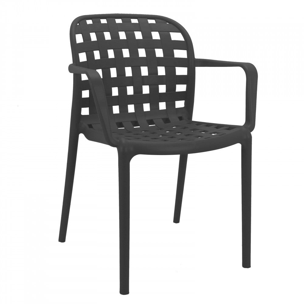 Set di Poltrone Sharon Antracite abbinate a un tavolo in legno per un look moderno e contrastante