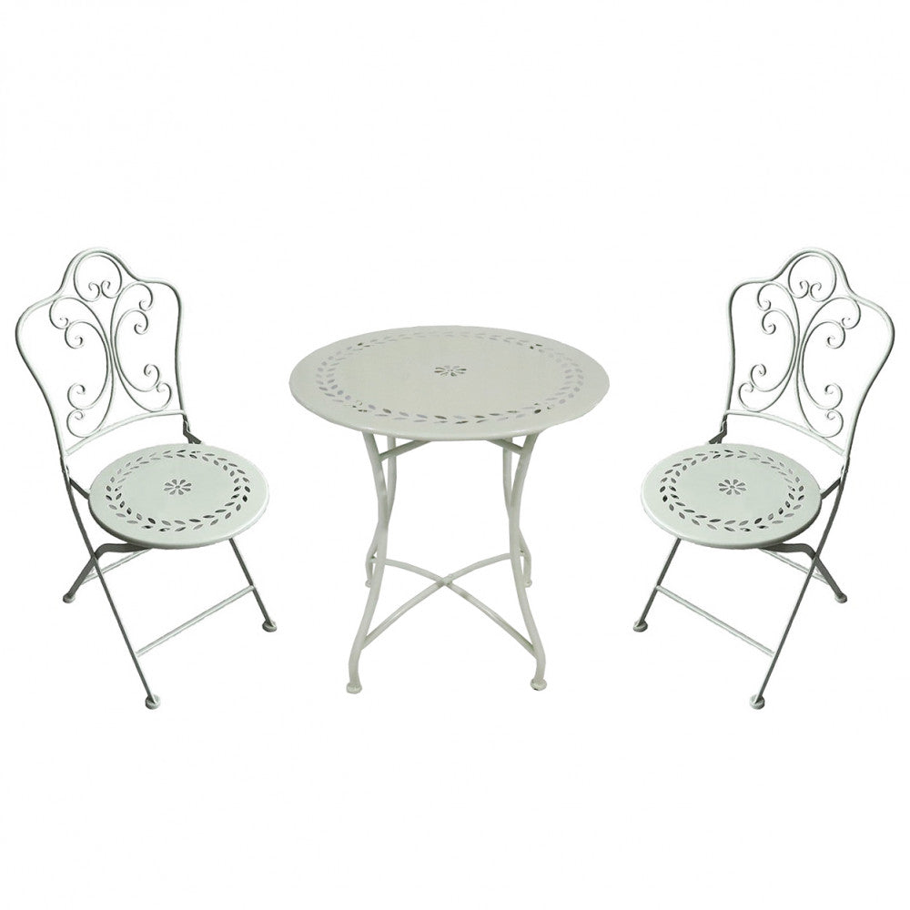 Set Tavolo Rotondo Ø 60 e 2 Sedie Morfeo in Ferro e Ceramica - FE802601 - foto 3