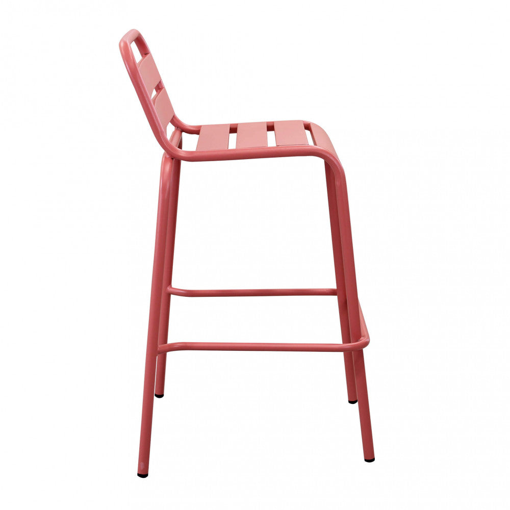 Profilo laterale dello sgabello alto Vega, evidenziando l'inclinazione ergonomica dello schienale.