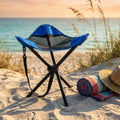 Sgabello pieghevole Cosma Fisher Oxford blu su spiaggia