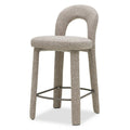 Sgabello imbottito Ari marrone e crema con poggiapiedi - NN-ARI-UPH-STO-LIGBRO-669