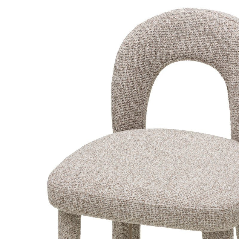Sgabello imbottito Ari marrone e crema con poggiapiedi - NN-ARI-UPH-STO-LIGBRO-669 - foto 2