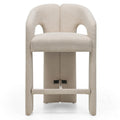 Sgabello imbottito Joel beige con braccioli - NN-JOE-UPH-CHA-LIGBEI-441