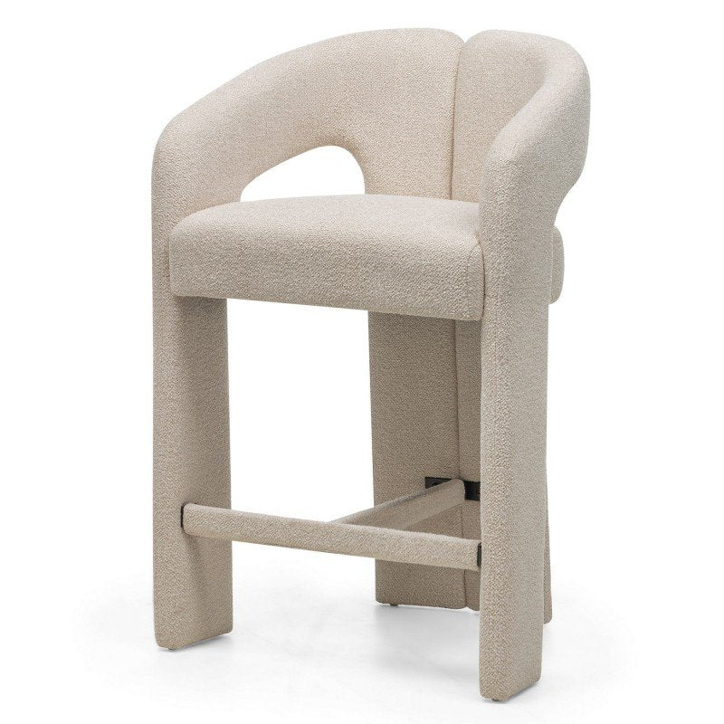 Sgabello imbottito Joel beige con braccioli - NN-JOE-UPH-CHA-LIGBEI-441 - foto 5