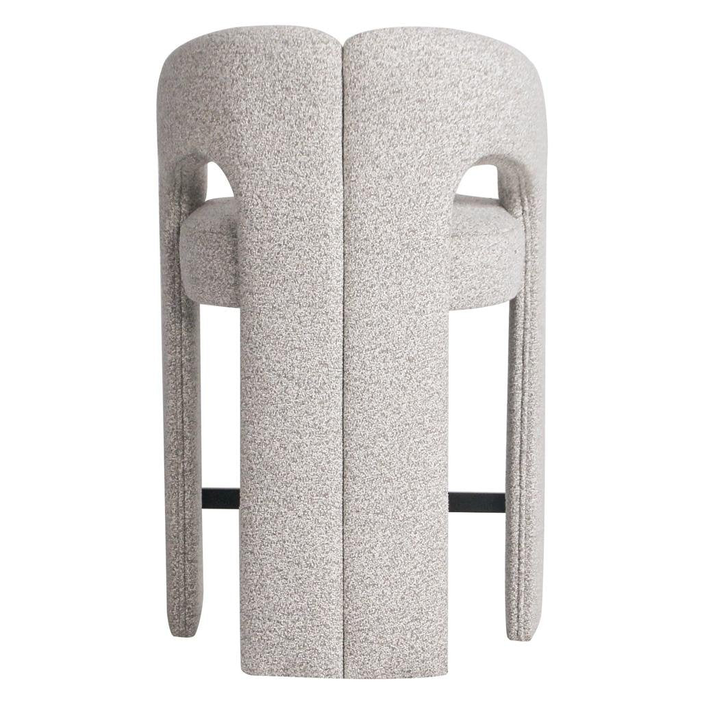 Sgabello imbottito Joel grigio beige con braccioli - NN-JOE-UPH-STO-BEI-351 - foto 5