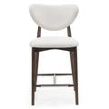 Sgabello Juliette beige con gambe in frassino noce - NN-JUL-UPH-STO-WAL-260