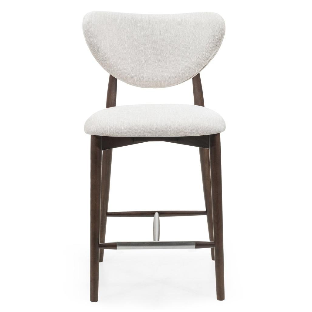 Sgabello Juliette beige con gambe in frassino noce - NN-JUL-UPH-STO-WAL-260