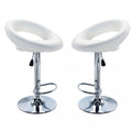 Coppia di sgabelli Kendal bianchi con base in metallo cromato e seduta ergonomica