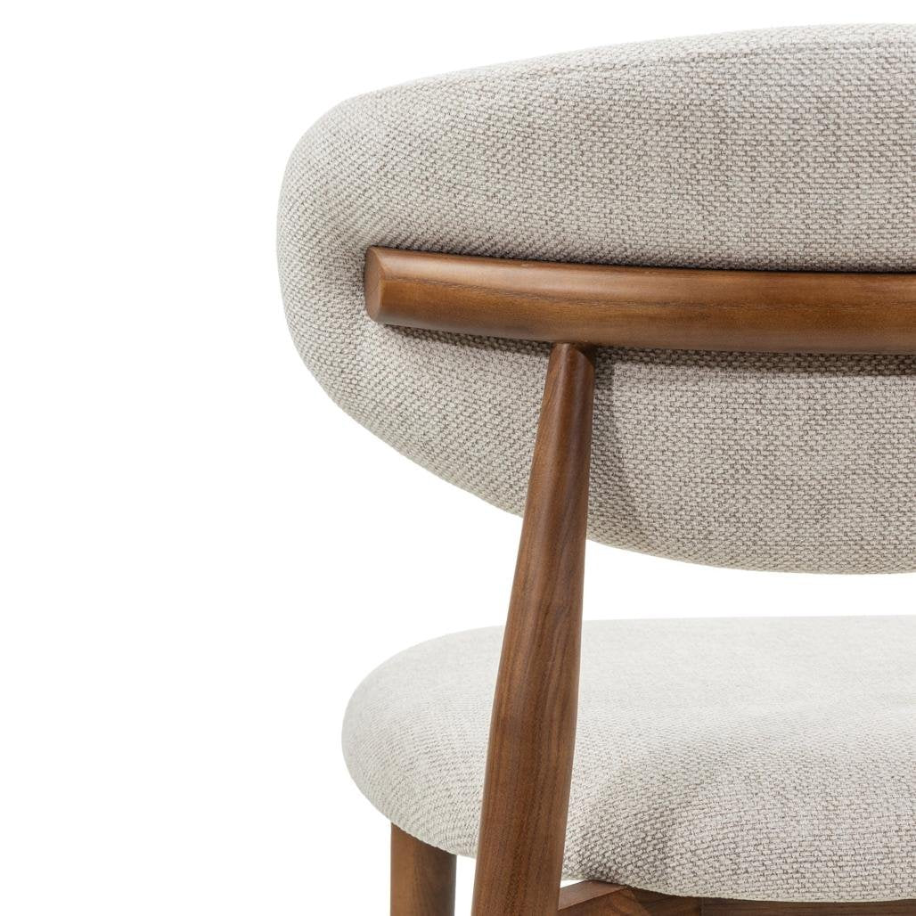 Sgabello Mirali beige con gambe in frassino marrone - NN-MIR-UPH-STO-BEI-252 - foto 3