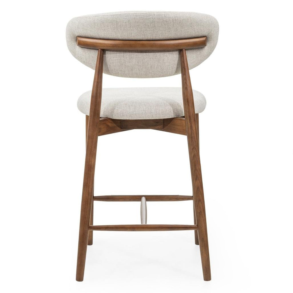 Sgabello Mirali beige con gambe in frassino marrone - NN-MIR-UPH-STO-BEI-252 - foto 9