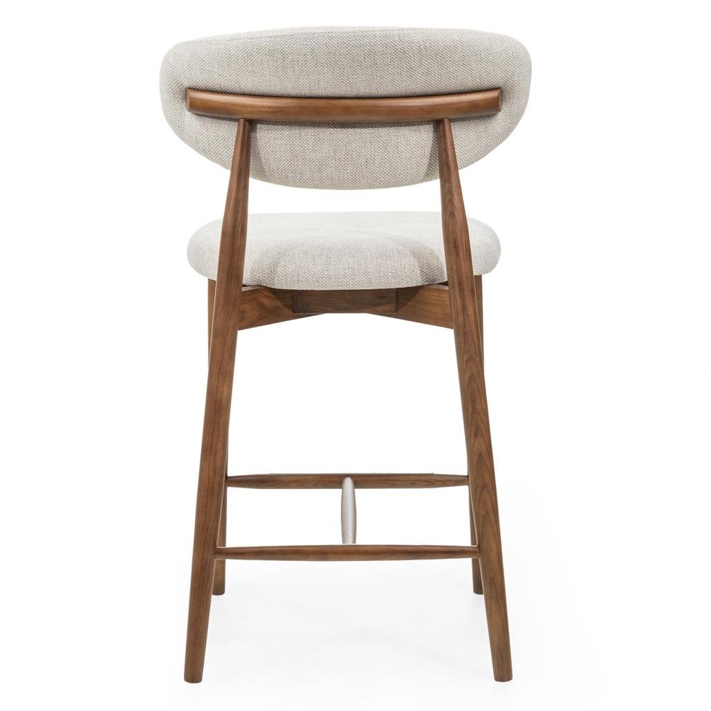 Sgabello Mirali beige con gambe in frassino marrone - NN-MIR-UPH-STO-BEI-252 - foto 9