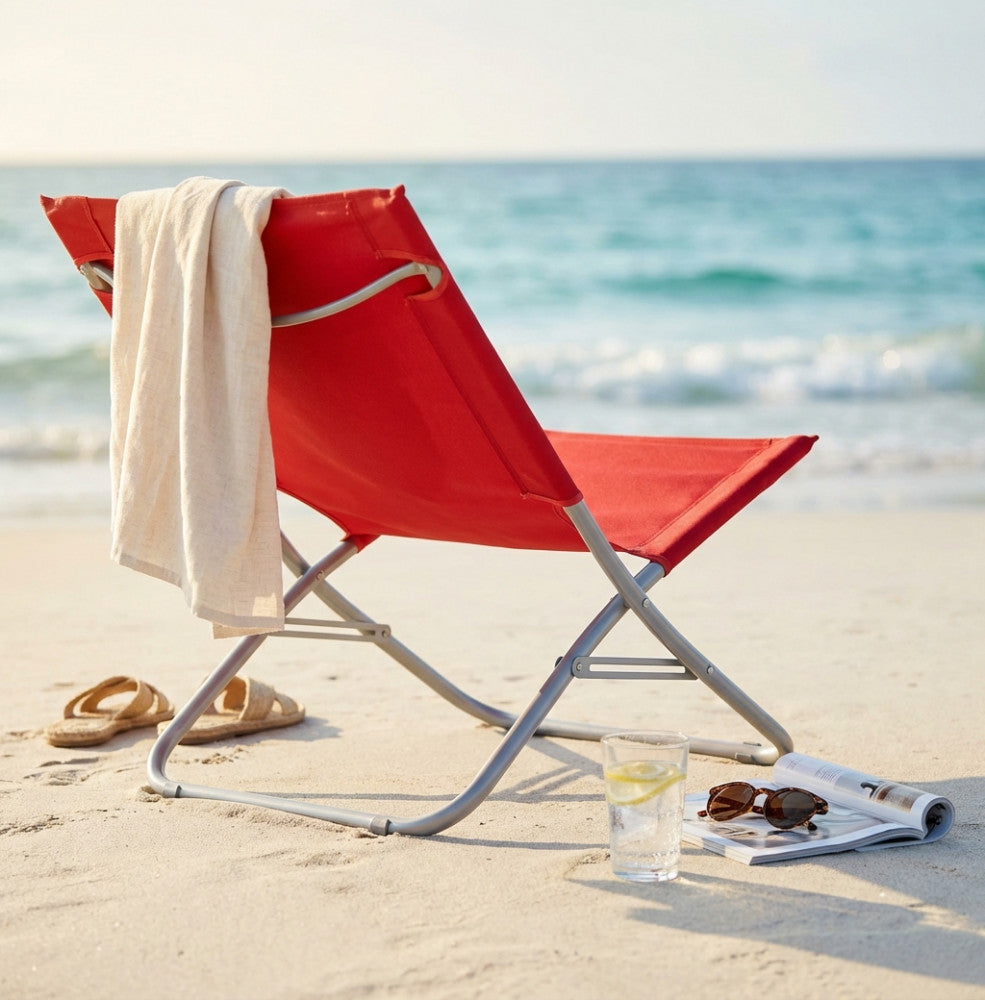 Spiaggina Cosma Steel Oxford rossa vista frontale