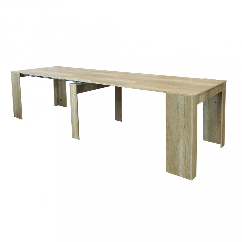 TAVOLO CONSOLLE DAVE NATURALE CON VENATURE 50/100/150/200/250/300 X 90