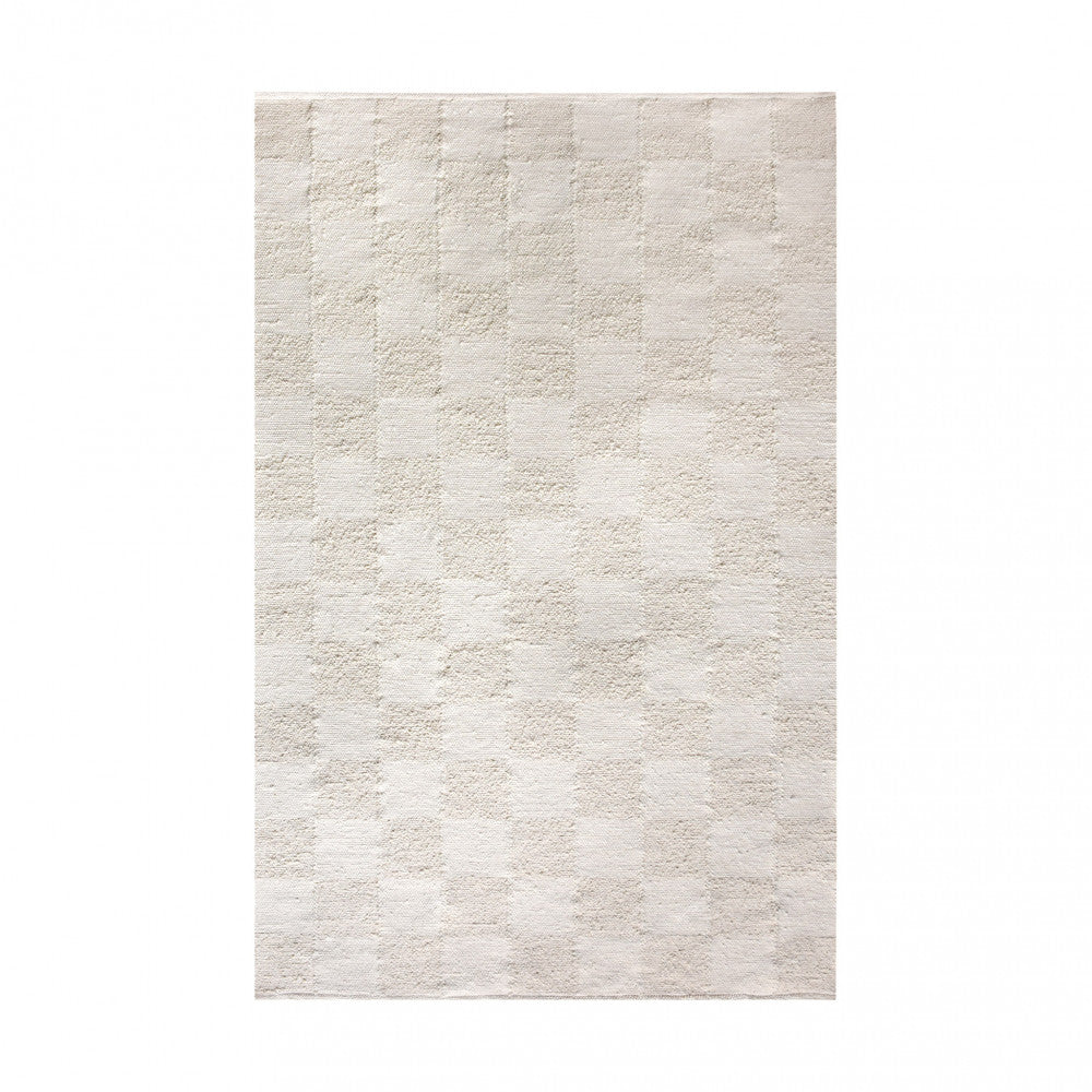 Vista dall'alto del tappeto Amaury 160x230 che mostra il pattern a scacchiera tridimensionale.